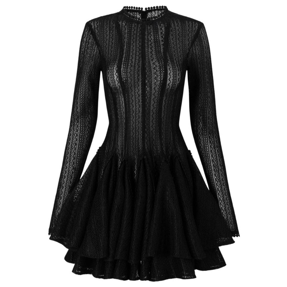 Brand New Giana XANADU Crochet Mini Dress - Black - Size L